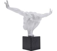 KARE Design Fitness Estatua Diseño Hombre, escultura deco atleta, blanco 29 x 43 x 15 cm, fibra de vidrio