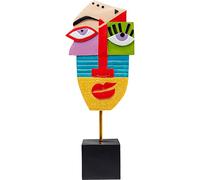 Kare Design Objeto Decorativo Cara Abstracta, Cara Abstracta, Pintado a Mano, Multicolor, Altura artículo 52cm