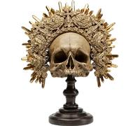 Kare Design Objeto Decorativo King Skull, marrón, Escultura, Motivo Calavera, Calavera Decorativa, Pintado a Mano, Artesanal, único, 42x34x20 cm (h/w/d)