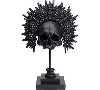 Kare Design Objeto Decorativo King Skull, Negro, Escultura, Motivo Calavera, Calavera Decorativa, Pintado a Mano, Artesanal, único, 49x32x20 cm (h/w/d)