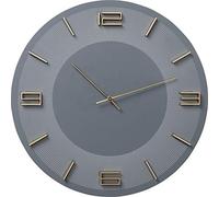 Kare Design Reloj de Pared Leonardo, Gris-Dorado, 49 cm diámetro, Grande, Moderno, Analógico, Salón, Cocina, Dormitorio, oficina en casa, pila no incluida, 49 x 49 x 5 cm (A/A/F)
