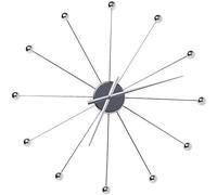 Kare Design Reloj de pared Like Umbrella Balls, cromo, 60 cm diámetro, marco vástago, objeto decorativo para salón, oficina en casa, movimiento de cuarzo, Pila no Incluida, 60 x 60 x 6 cm (A/A/F)