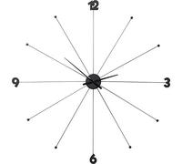 Kare Design reloj de pared Like Umbrella, negro, 100 cm diámetro, decoración para salón, cocina, marco aluminio, oficina en casa, redondo, Pila no Incluida, 100 x 100 x 6 cm (A/A/F)
