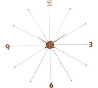 Kare Design Reloj de pared Like Umbrella, oro rosa, 100 cm diámetro, sin tictac, movimiento cuarzo, grande, moderno, minimalista, salón, acero, pila no incluida, 100 x 100 x 6 cm (A/A/F)