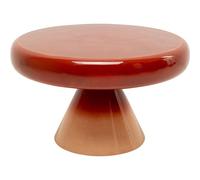 Kare Design RICI Colore - Mesa Auxiliar (60 cm de diámetro, Mesa de café, Estante, Estructura de Acero, Redonda), Color Rojo
