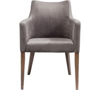 KARE Velvet Grey Silla con Brazos, Mode Velluto, Gris, 87 x 67 x 58 cm, poliéster