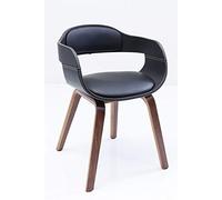 Kare Design Silla Costa Nogal, marr√≥n/negro - Silla de oficina y comedor con reposabrazos y respaldo acolchado, aspecto de cuero - 75x53x51cm