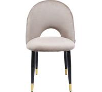 Kare Design Silla de terciopelo beige y acero
