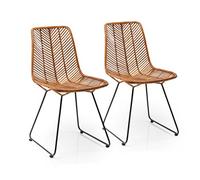 Kare Design Silla Ko Lanta (2/Set), dos unidades, metal, comedor, respaldo solido, 45x55x86cm