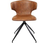 Kare Design sillas Rusty, Set de 2, marrón, Silla tapizada, Punto de Cruz, cómoda, Vintage, Retro, Comedor, Sala de conferencias, despacho en casa, 79x55x54 cm (A/A/P)