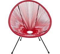 Kare Design Sillón de jardín apilable rojo de polietileno y acero