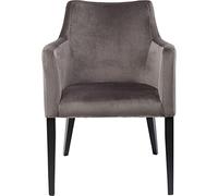 Kare Design Sillon fashion, gris, aspecto terciopelo, acogedor, comedor, salón, 87x58x67 cm (A/A/P)