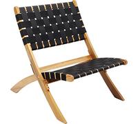 Kare Design Sillón plegable Ipanema, negro, sillón, estructura de madera de acacia, apto para exterior, plegable, muebles de exterior, silla, 73x60x78cm (A/A/P)