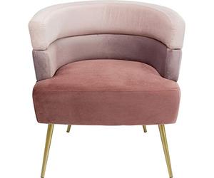 Kare Design Sillón Sandwich, Rosa, Aspecto Terciopelo, pequeñas dimensiones, Cosy Living, stile elegante moderno, 71x65x64cm (H/W/D)
