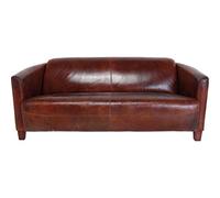 KARE Design Sofá Cigar Lounge, Marrón, 70x176x83 cm, 2 plazas/3 plazas, sofá Moderno en Cuero Vacuno de Grano Superior, Color coñac, salón