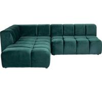 Kare Design Sofá de esquina izquierda terciopelo verde 265cm