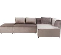 Kare Design Sofá esquinera derecha terciopelo taupe