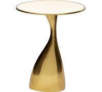 Kare Design Spacey, Dorado, Mesa Auxiliar de diseño, metálica, decoración, funcionalidad, Redonda, Dormitorio o recibidor, con Base orgánica, Elegante, 46x36x36 cm (h/w/d)