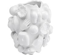 Kare Design Vase Body Part, Blanco, Cerámica, Jarrón Decorativo, Hecho a Mano, para Flores, Sala de Estar, Dormitorio, Porcelánico Lacado, Altura 25 cm