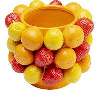 Kare Design Vase Fruit Parade, Amarillo/Rojo, Porcelánico, Motivo Frutas, Accesorios, Jarrón Decorativo, Sala de Estar, para Flores, Jarrón de Mesa, Altura 20cm