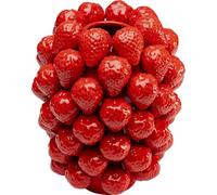 Kare Design Vase Strawberries, Rojo, Porcelana Glaseada, Motivo Frutas, Accesorios,Jarrón Decorativo, Sala de Estar, para Flores, Hecho a Mano, Altura 30cm