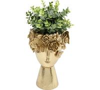Kare Design Vasijas Decorativas Flowercrown, Dorado, Decoración, para Flores Secas, Decorativo, Salón, Florero Creativo, Dormitorio, 30x19x19 cm (AxLxP)