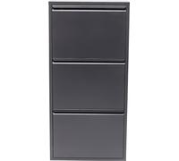 Kare Design zapatero Caruso antracita con 3 compartimentos, zapatero con espacio para guardar hasta 6 pares de zapatos, dos agujeros para montaje en pared, 103 x 50 x 14 cm (h/w/d)