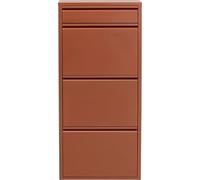 Kare Design Zapatero Caruso, Marrón, Acero, con 4 Compartimentos, Zapatero Estrecho, Alto, Organizador de Calzado, Recibidor, Pasillo, 114,5x50x15 cm