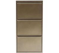 Kare Design Zapatero Caruso Bronce con 3 compartimentos, zapatero con espacio para guardar hasta 6 pares de zapatos, dos agujeros para montaje en pared, 103 x 50 x 14 cm