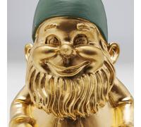 KARE estatuilla decorativa enana Sentada, color verde/oro, poliresina True