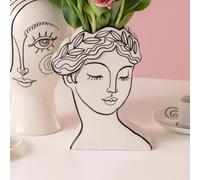 KARE Favola Jarrón Lady, altura 25 cm, cerámica, negro/blanco True