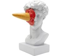 Kare Figura Decorativa de David Ice Cream Color Blanco, XL, Objeto Decorativo, Accesorio para el hogar, Hombre con Hielo en la Cara, Pintada a Mano, 35 x 19 x 28 cm (Alto x Ancho x Profundidad)