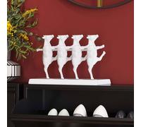 KARE Figura decorativa Vacas bailarinas, blanca, poliresina, altura 23 cm True