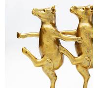 KARE Figura decorativa Vacas bailarinas, dorada, poliresina, 23 cm de altura True