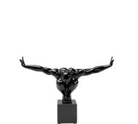 Kare Fitness Estatua Diseño Hombre Escultura Deco Atleta, Negro, 52 x 75 x 23 cm