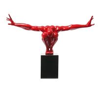 Kare Fitness Estatua Diseño Hombre Escultura Deco Atleta, Rojo, 52 x 75 x 23 cm, 42 x 75 x 23 cm
