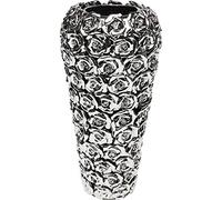Kare Design Jarrón Rosa Plata, gres, jarrón grande, vintage, jarrón decorativo, jarrón de mesa, jarrón de flores para el salón, accesorio, 45x22x22 cm