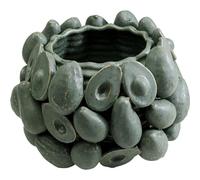 Kare Jarrón de diseño de aguacates, Verde, Pintado a Mano, único, pequeño, Decorativo, para estanterías, Accesorios, 23 x 32 x 32 cm