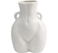 Kare Jarrón de diseño Donna, Color Blanco, cerámica esmaltada, único, Pintado a Mano, Accesorio, jarrón Decorativo, jarrón Decorativo, Recipiente para jarrones, 22 cm