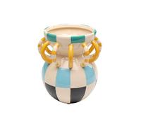 Kare Jarrón Decorativo de diseño con Mango de arlequín, Multicolor, 24 cm, Hecho a Mano, jarrón de Mesa, Porcelana, Multicolor, salón