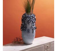 Kare Design Jarrón Butterflies, Azul Claro, Hecho a Mano, Mariposas, jarrón Decorativo, jarrón Grande para Flores, decoración para salón, Comedor, cerámica, 50x28x28cm