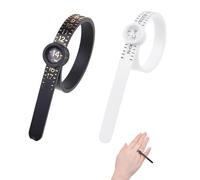 Kare & Kind 2X Medidores de Anillos - Talla US 1-17 y Talla UK A-Z Mida con Precisión el Tamaño de los Dedos - Impresión Clara Reutilizable con Lupa - Joyería, Anillo - (Negro/Blanco)
