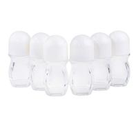 Kare & Kind Botellas de Desodorante Rolón de Vidrio Vacías Rellenables (Paquete de 6) A Prueba de Fugas de 1.05 Onzas (30 ml) con Pegatinas - Rosca para Desodorante Natural Hecho en Casa, Repelente de