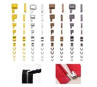 Kare & Kind Kit de Reparación de Cremalleras 4 Tallas y 4 Colores - 16 Conjuntos de Pistones y Cajetines, 16 Unidades de Topes Superiores, 16 Unidades de Topes Inferiores