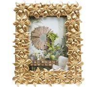Kare Marco de fotos de diseño, 21 x 26 cm, dorado, hecho a mano, único, flores, decoración, glamour, atemporal, oficina, pasillo, salón