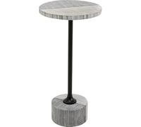 Kare Mesa Auxiliar de diseño Domero Double, Color Negro, diámetro 25 cm | 30 kg de carga, altura 50 cm, redonda, madera, acero con recubrimiento en polvo, hecho a mano, diseño moderno