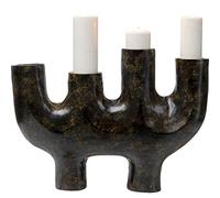 Kare Portavelas de diseño, 4 Pegatinas, marrón/Gris/Negro, Altura 60 cm, Aluminio, Mesa, Pintado a Mano, para Velas, para Velas Pilar, Moderno, salón, Dormitorio