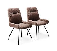 Kare Silla Claw (2/Set), Multicolor, 94.5 x 62.5 x 52 cm, poliéster, Brauner Stoffbezug, Elegantes Schwarzes Gestell, 2 Unidades