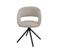 Kare Silla giratoria de diseño Gina, Color Negro, Silla de Comedor, tapizada, giratoria, Comedor, Dormitorio, Oficina, 80 x 54 x 53 cm