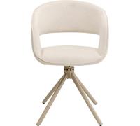 Kare Silla giratoria de diseño Gina, Greige, Silla de Comedor, tapizada, giratoria, Comedor, Dormitorio, Oficina, 80 x 54 x 53 cm